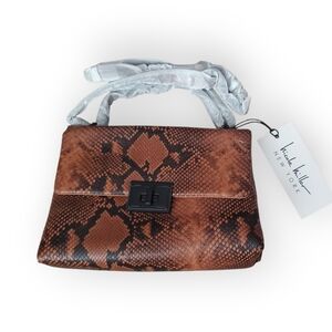 Nicole Miller Brown Snake Print Bag